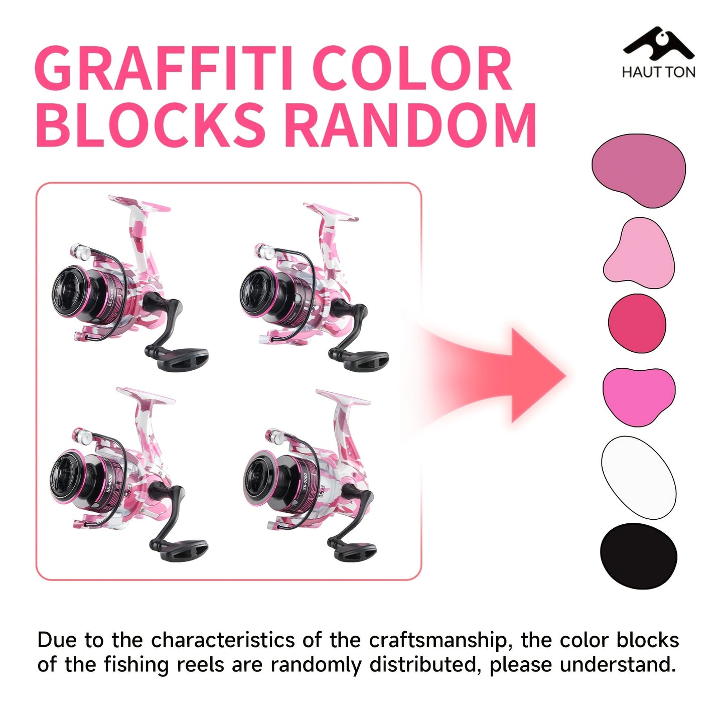 S5 Spinning Reel | Pink Aluminum Alloy, Ambidextrous - CAMO