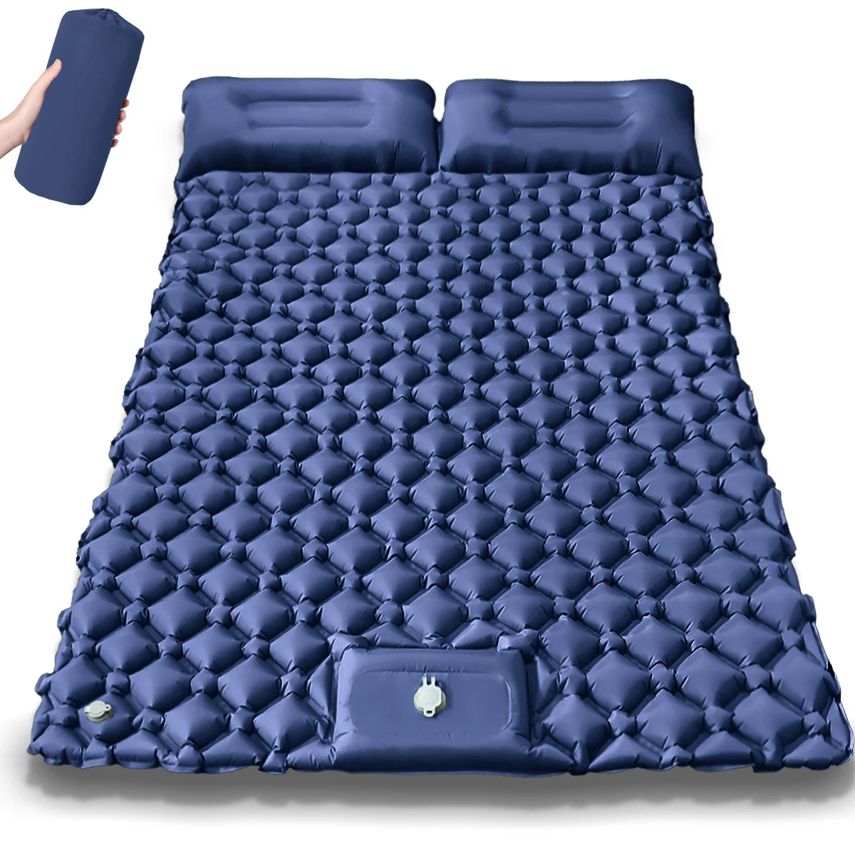 Outdoor Camping Double Inflatable Mattress Extra Wide Sleeping Pad Ultralight Folding Bed Sleeping Mat Car Travel Mat
