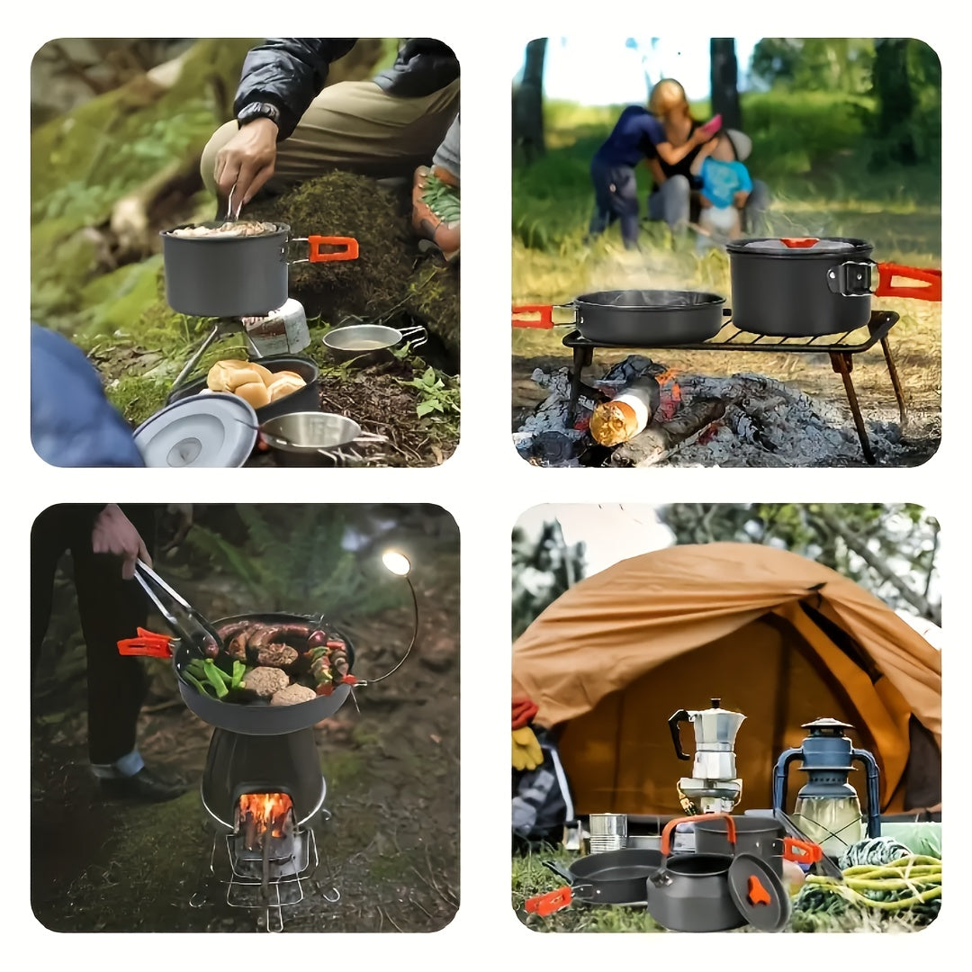 3pcs Camping Cookware Set, Aluminum Outdoor Portable Cooking Gear