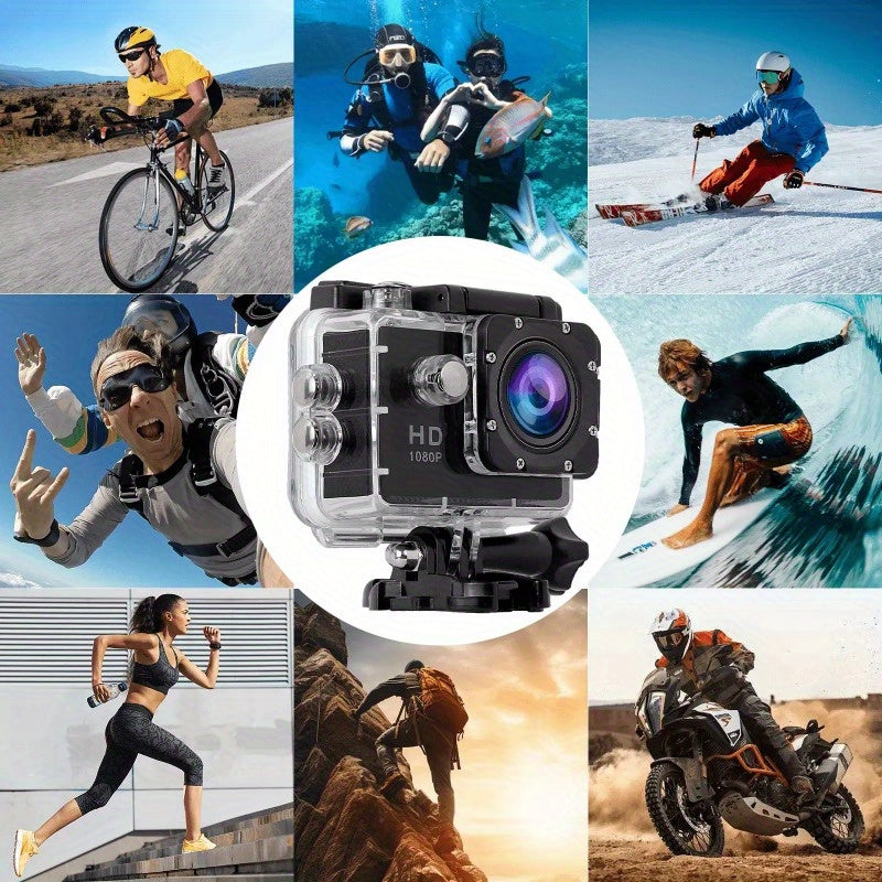 1080P Action Camera with 2-inch LCD Screen 5MP, 170° Zoom Wide Angle