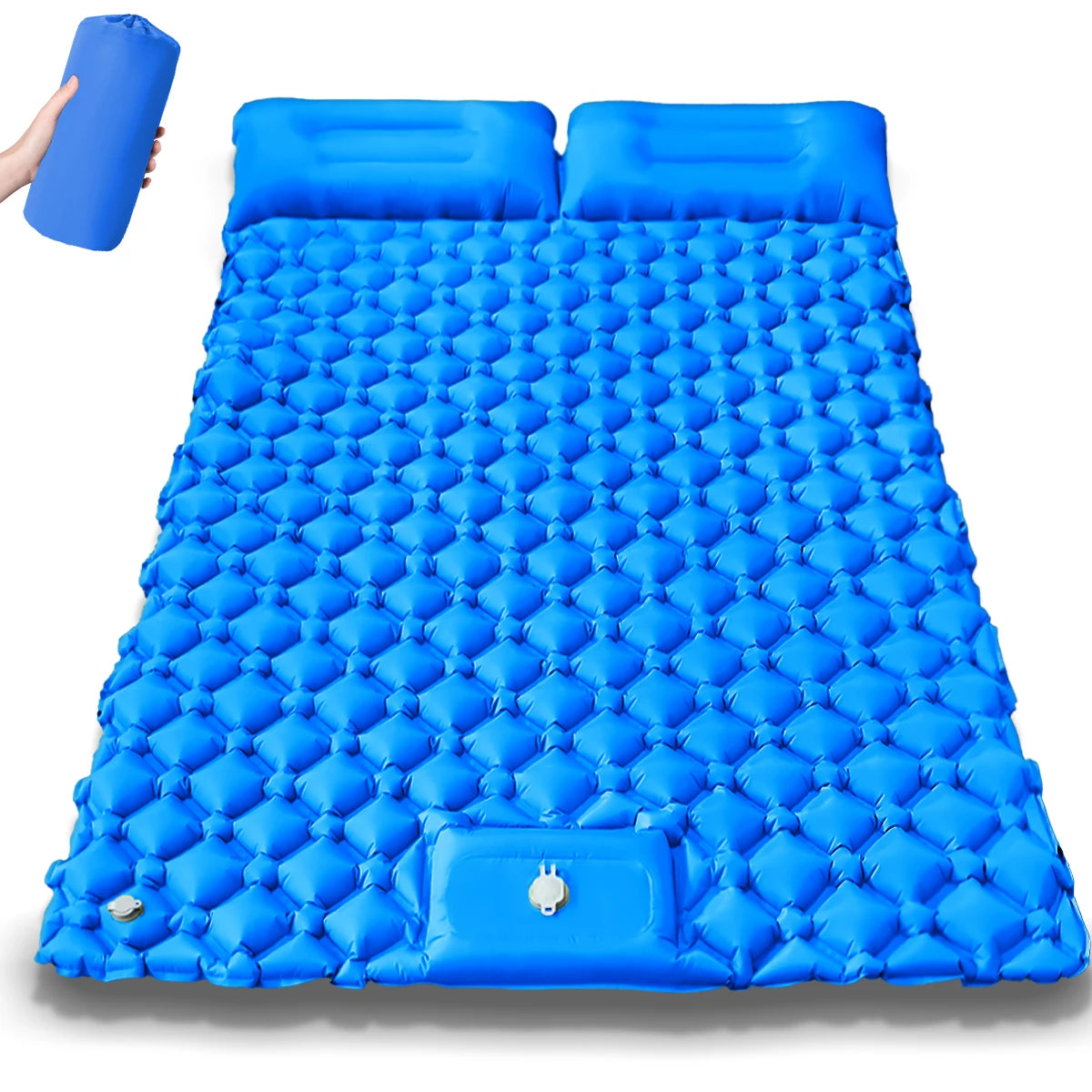 Outdoor Camping Double Inflatable Mattress Extra Wide Sleeping Pad Ultralight Folding Bed Sleeping Mat Car Travel Mat
