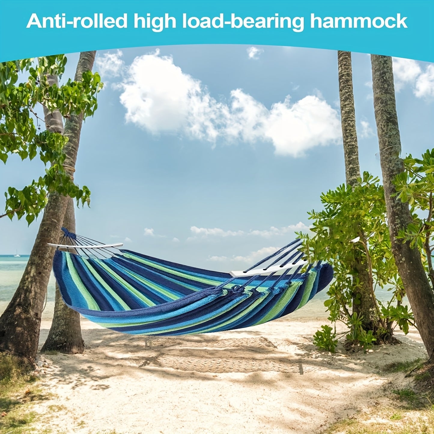 Double Hammock, Portable with Canvas Storage Bag.