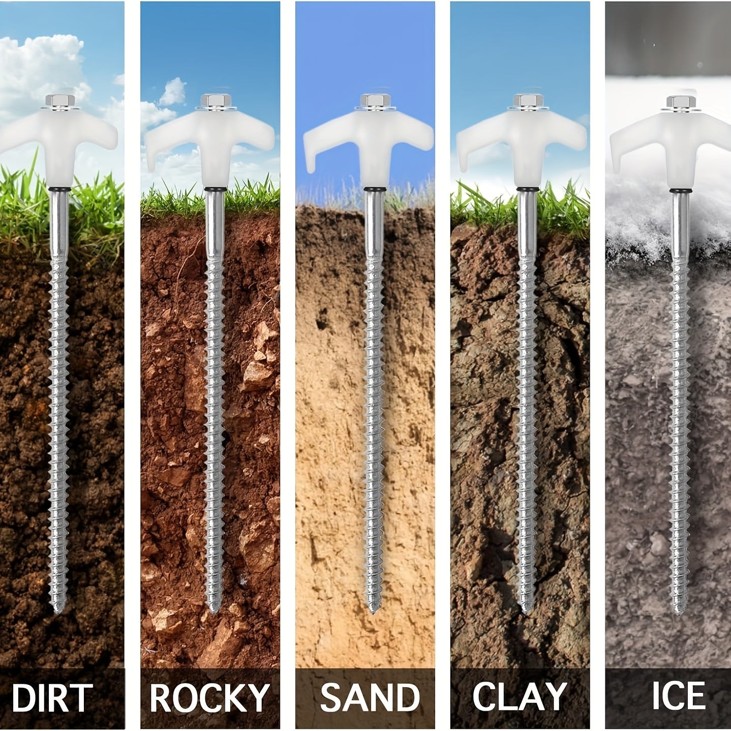 GLOW IN THE DARK 12pcs Set Tent Pegs - Don't trip over them AGAIN!