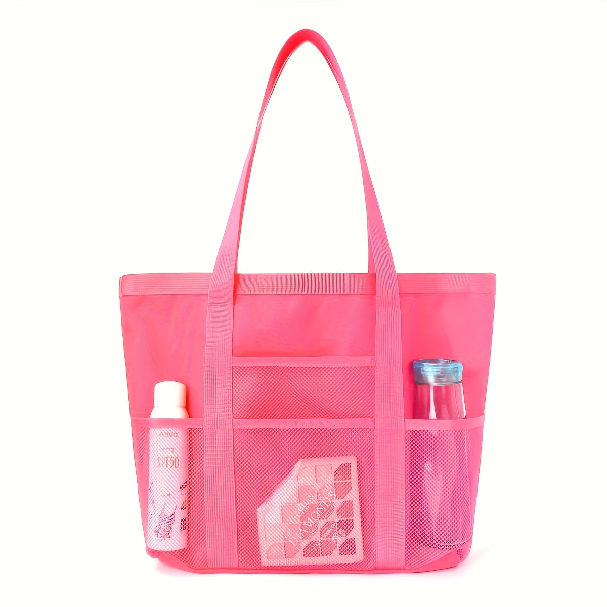 Large Beach Tote Bag - Foldable with Open Top & Side Compartments. Super Cute!!