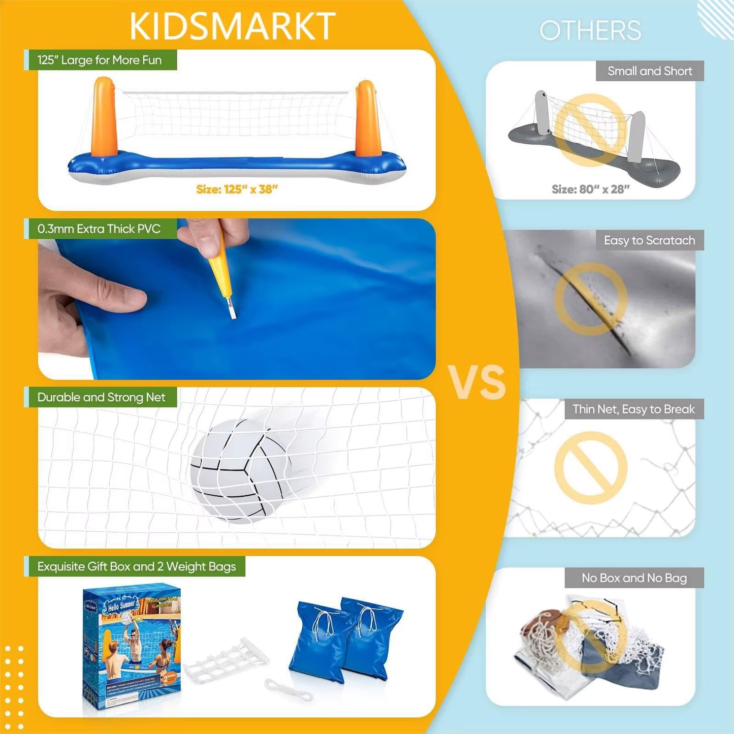 Adult Water Entertainment Inflatable Volleyball Stand-Inflatable Basketball Stand-Suitable for Summer Swimming Pool Water Event Party