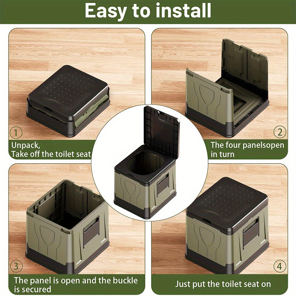 30L Foldable Portable Toilet, Compact & Portable