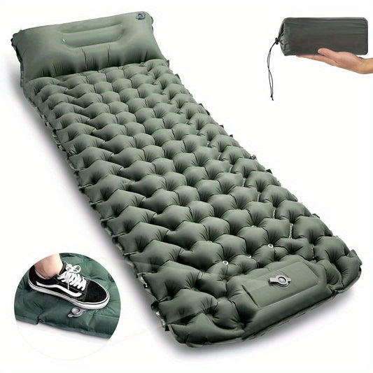 Camping Sleeping Pad with Foot Pump - Extra Wide and Thick