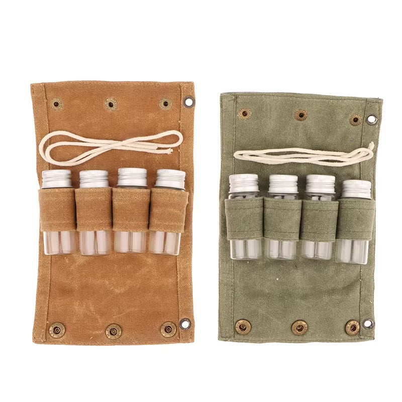Outdoor Jar Storage Bags Canvas Seasoning Storage Bag Organizer Outdoor Camping Barbecue Picnic Seasoning Container Set