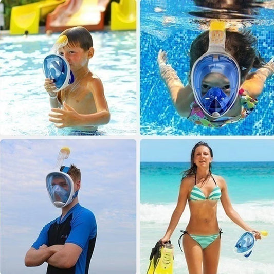 Underwater Scuba anti Fog Full Face Diving Mask Snorkeling Respiratory Masks Safe Waterproof Swimming Equipment for Adult Kids