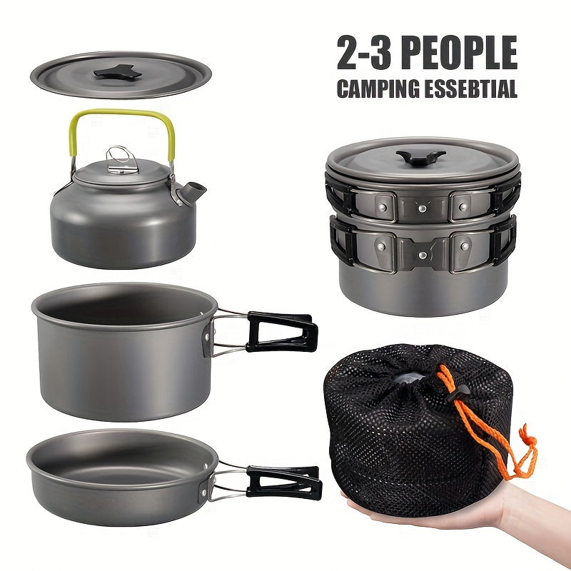 3pcs Camping Cookware Set, Aluminum Outdoor Portable Cooking Gear