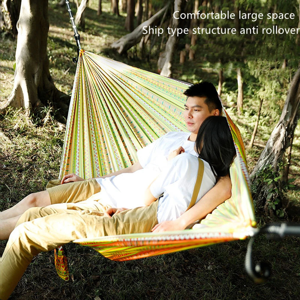 Portable Outdoor Garden Hammocks Quick Open Parachute Cloth Double Travel Camping Sleeping Hanging Hammock Swing Nature Hike