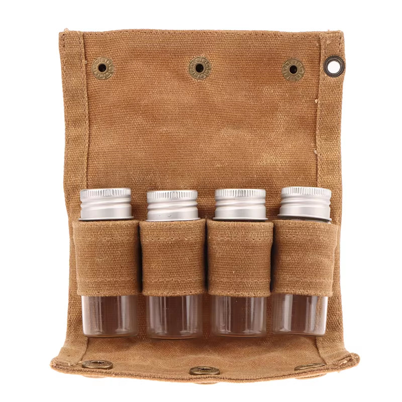 Outdoor Jar Storage Bags Canvas Seasoning Storage Bag Organizer Outdoor Camping Barbecue Picnic Seasoning Container Set