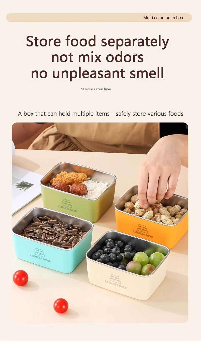 304 Stainless Steel Storage Containers with Clip-On Lids