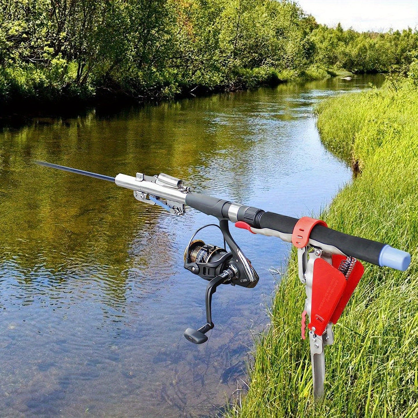 Stainless Steel Adjustable Fishing Rod Holder - Automatic Spring Action!!