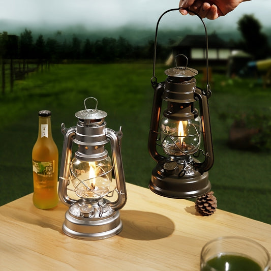 2 X Retro Outdoor Fuel Lamps - Matte Metal Finish - Add nostalgia to your Camping trip