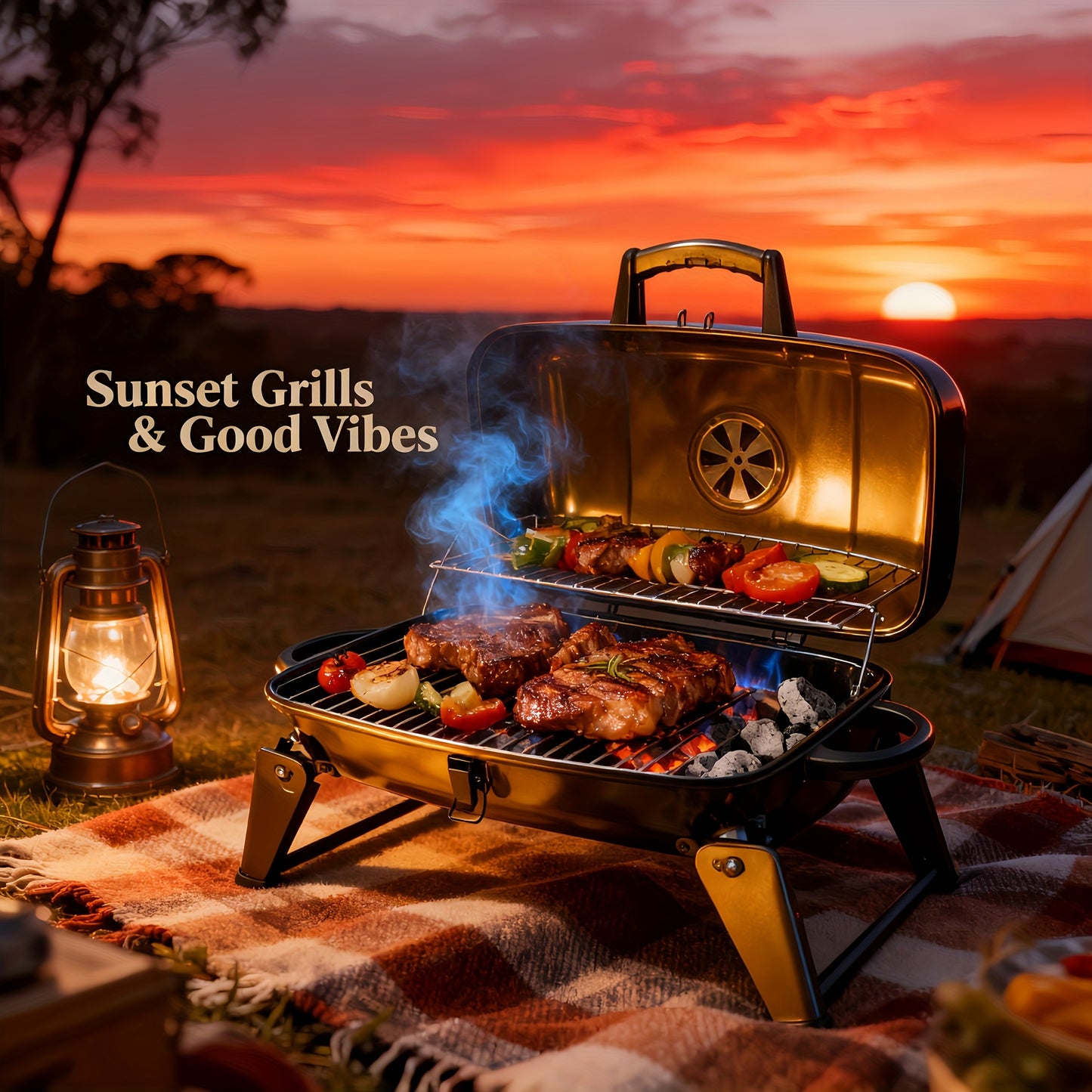 Compact Portable Charcoal BBQ Grill