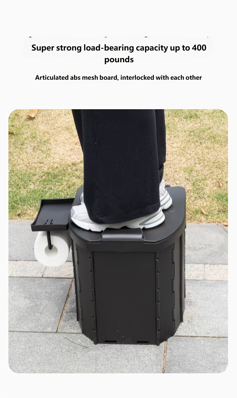 Portable Folding Outdoor Toilet with Cover - Heavy-Duty Compact