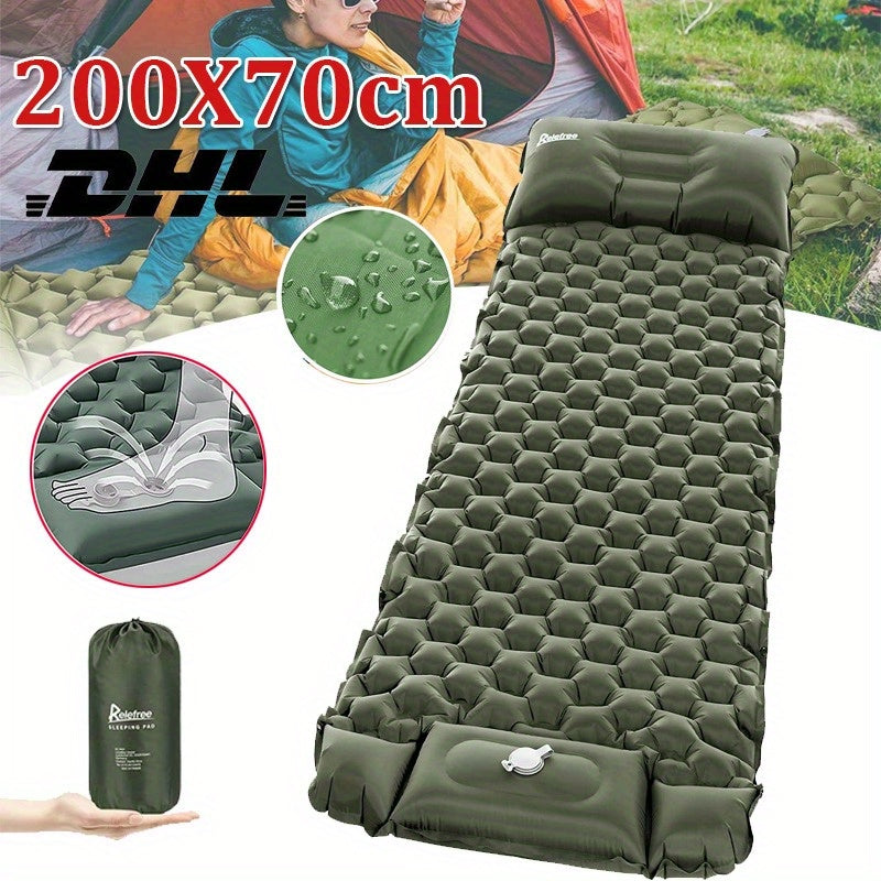 Camping Sleeping Pad with Foot Pump - Extra Wide and Thick