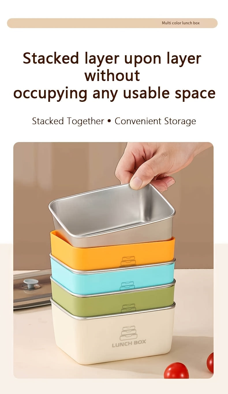 304 Stainless Steel Storage Containers with Clip-On Lids