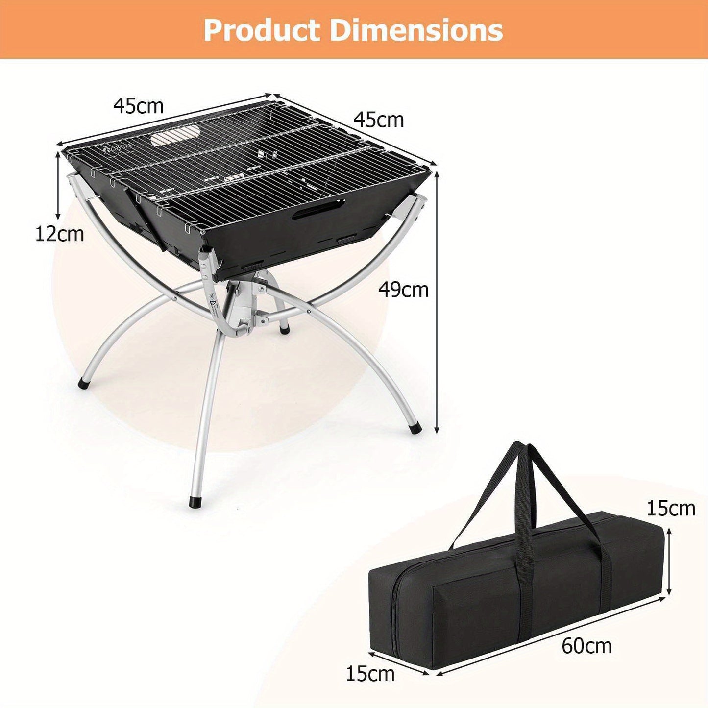 Charcoal Wood Burning Stove - Portable Campfire Grill W/Gloves Cooking