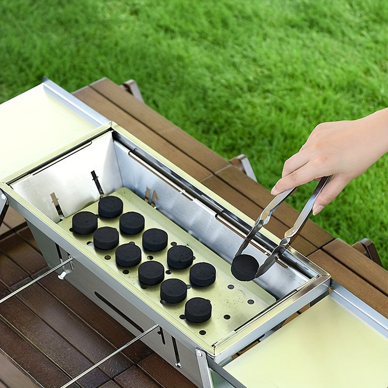 Folding Charcoal Grill, Portable Food Grade Stainless Steel Charcoal Grill