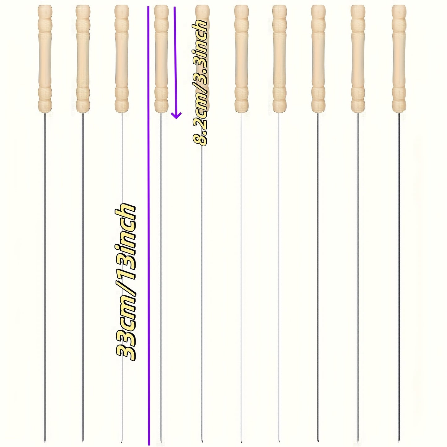 18 Pack Stainless Steel BBQ Skewers for Outdoor Grilling, Camping & Picnics