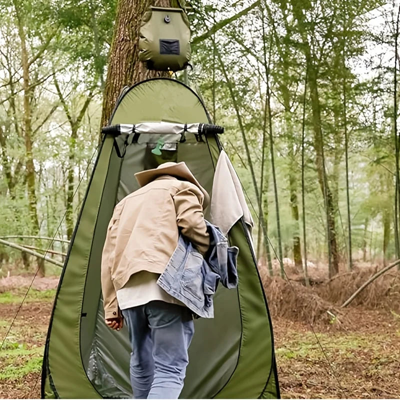 Pop up Privacy Tent Camping Shower Kit 2Pcs 18.93 L Outdoor Solar Portable Shower Bag Waterproof Instant Tent Sun Beach Easy
