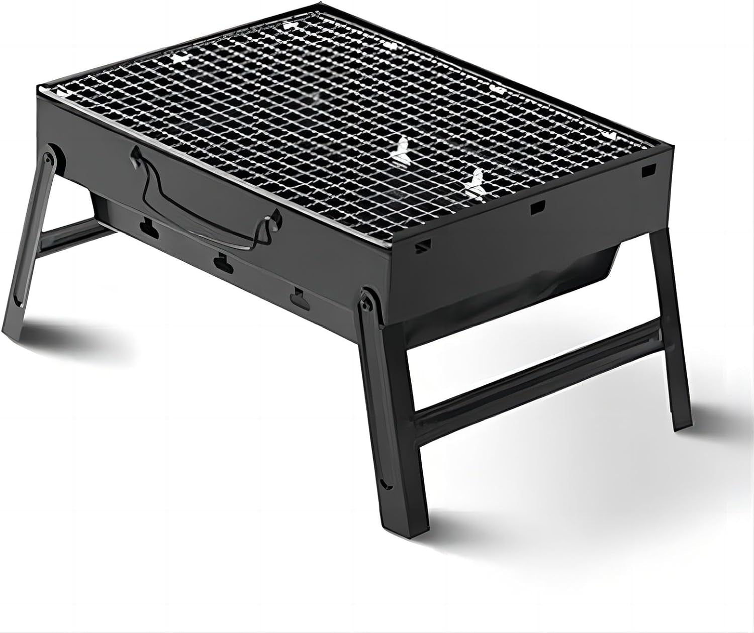 Large 17" Portable Folding Barbecue Grill Charcoal Lightweight Barbecue Grill Tools for Outdoor Grilling Cooking Camping Hiking Picnics Tailgating Backpacking Party