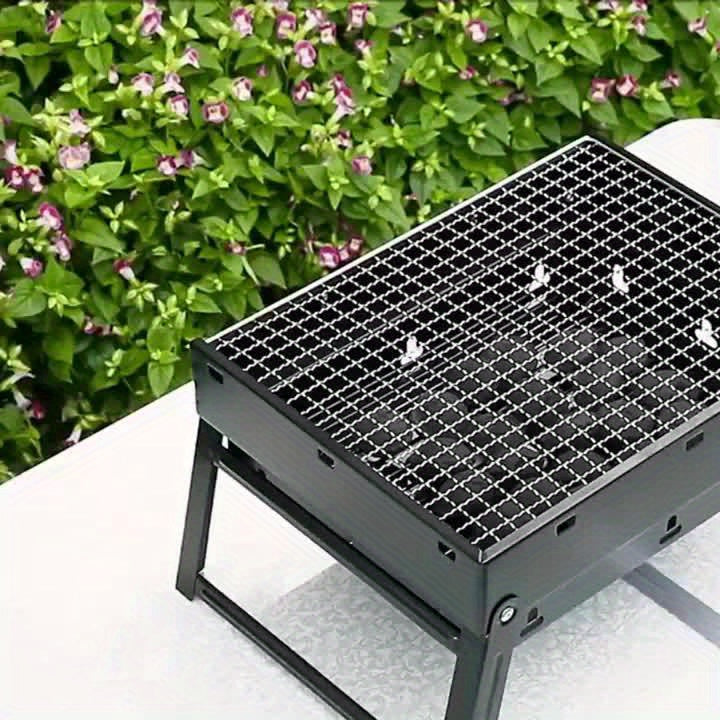 Portable Foldable BBQ Grill, Iron Construction, Uncharged, Compact & Convenient