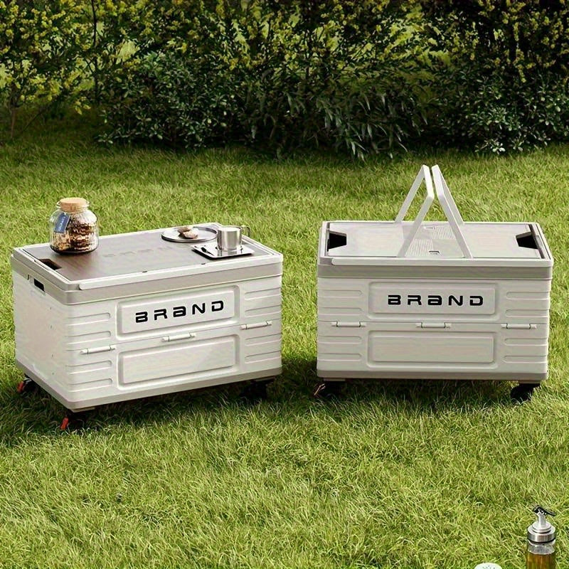 60L Heavy-Duty Collapsible Storage Box with 4-Wheel Mobility & Flip-Top Lid