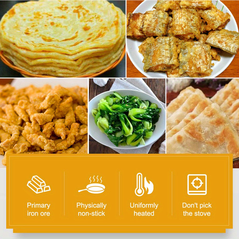 4pcs Kitchen Saute Fry Pan - Pre-Seasoned Cast Iron Skillet Set