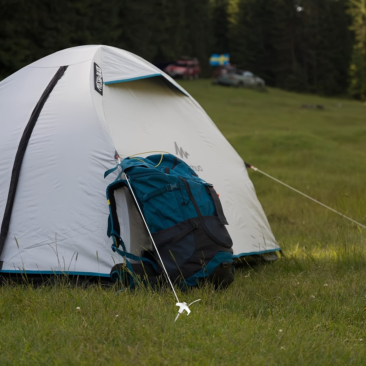 GLOW IN THE DARK 12pcs Set Tent Pegs - Don't trip over them AGAIN!