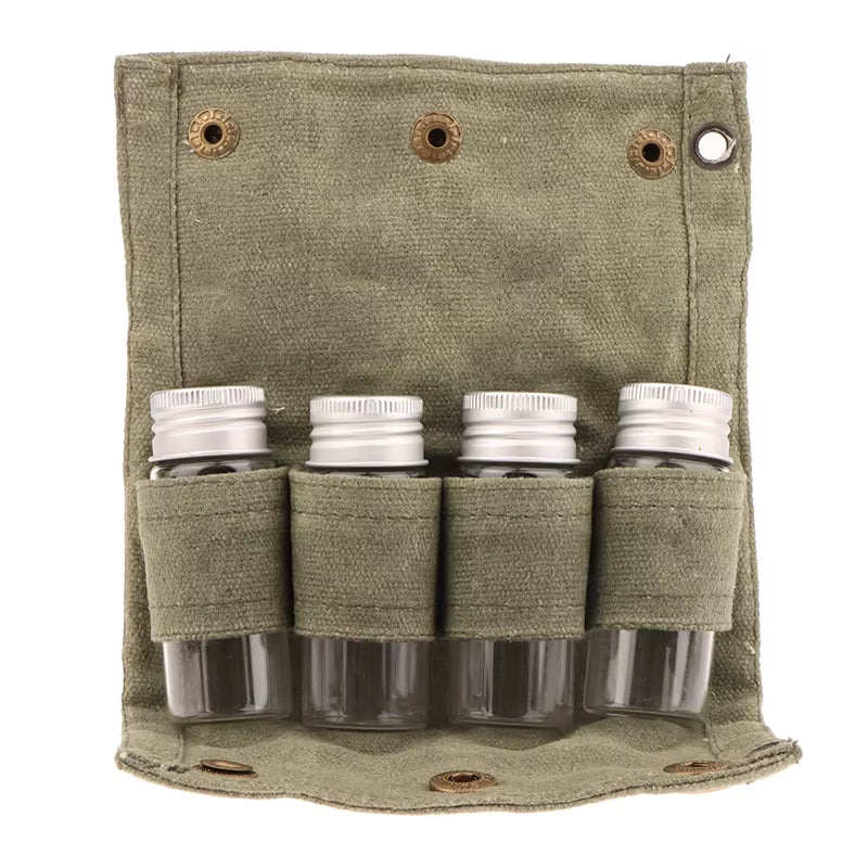 Outdoor Jar Storage Bags Canvas Seasoning Storage Bag Organizer Outdoor Camping Barbecue Picnic Seasoning Container Set