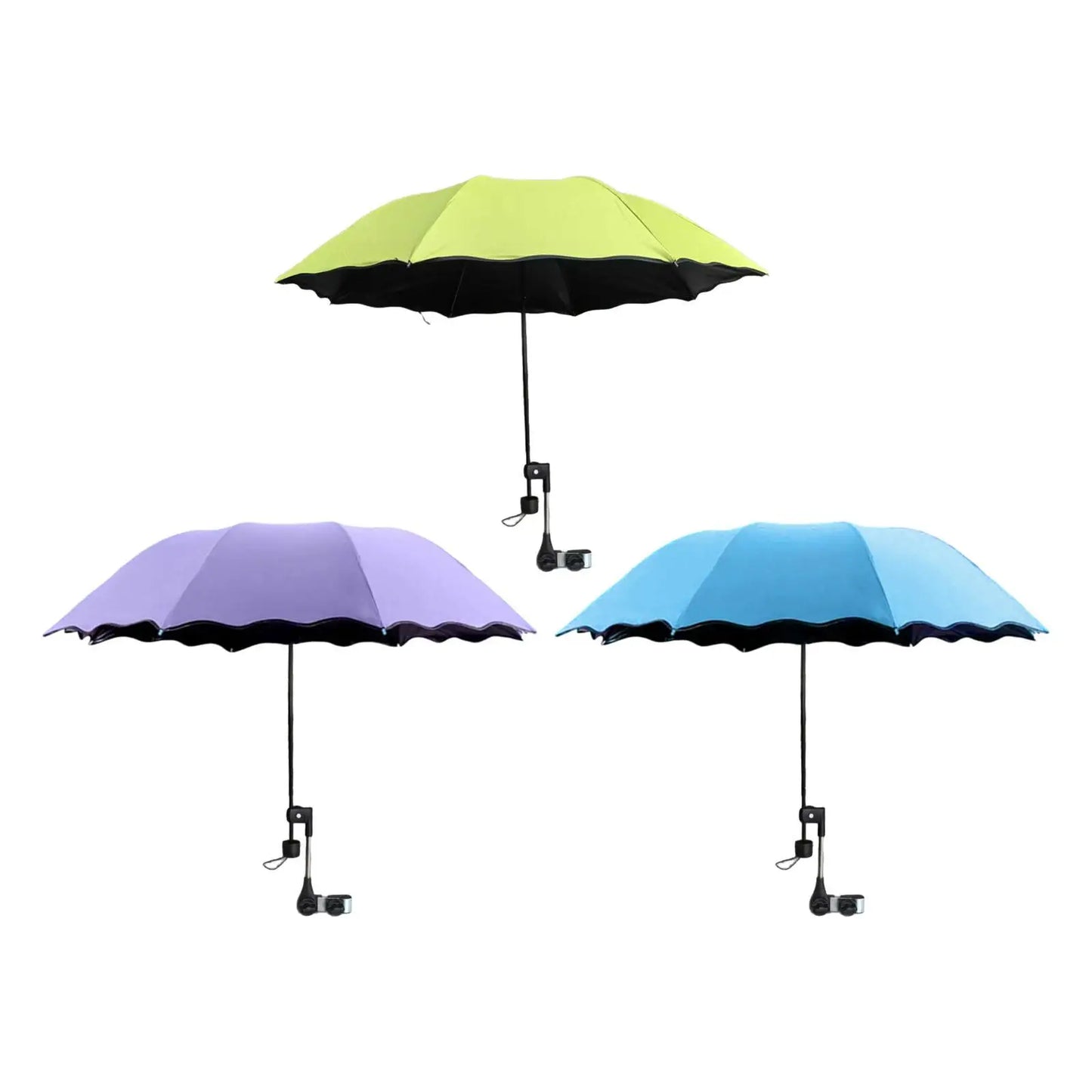 Beach Umbrella with Adjustable Clamp Multiuse Wear Resistant Rainproof Clip Umbrella for Pool Backyard Terrace Garden Lawn