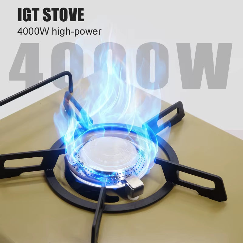 WESTTUNE IGT Gas Stove Burner Strong Fire Heater Furnace Portable Outdoor 4000W High Power Stainless Steel Camping Table Stove