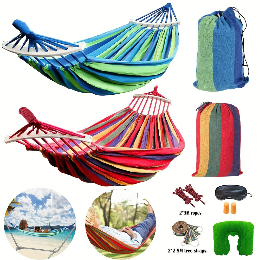 Double Hammock, Portable with Canvas Storage Bag.