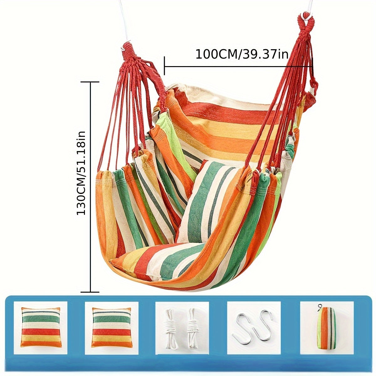 Hammock Hanging Chair With Double Pillows Included, Capable Of Bearing 200kg!!!