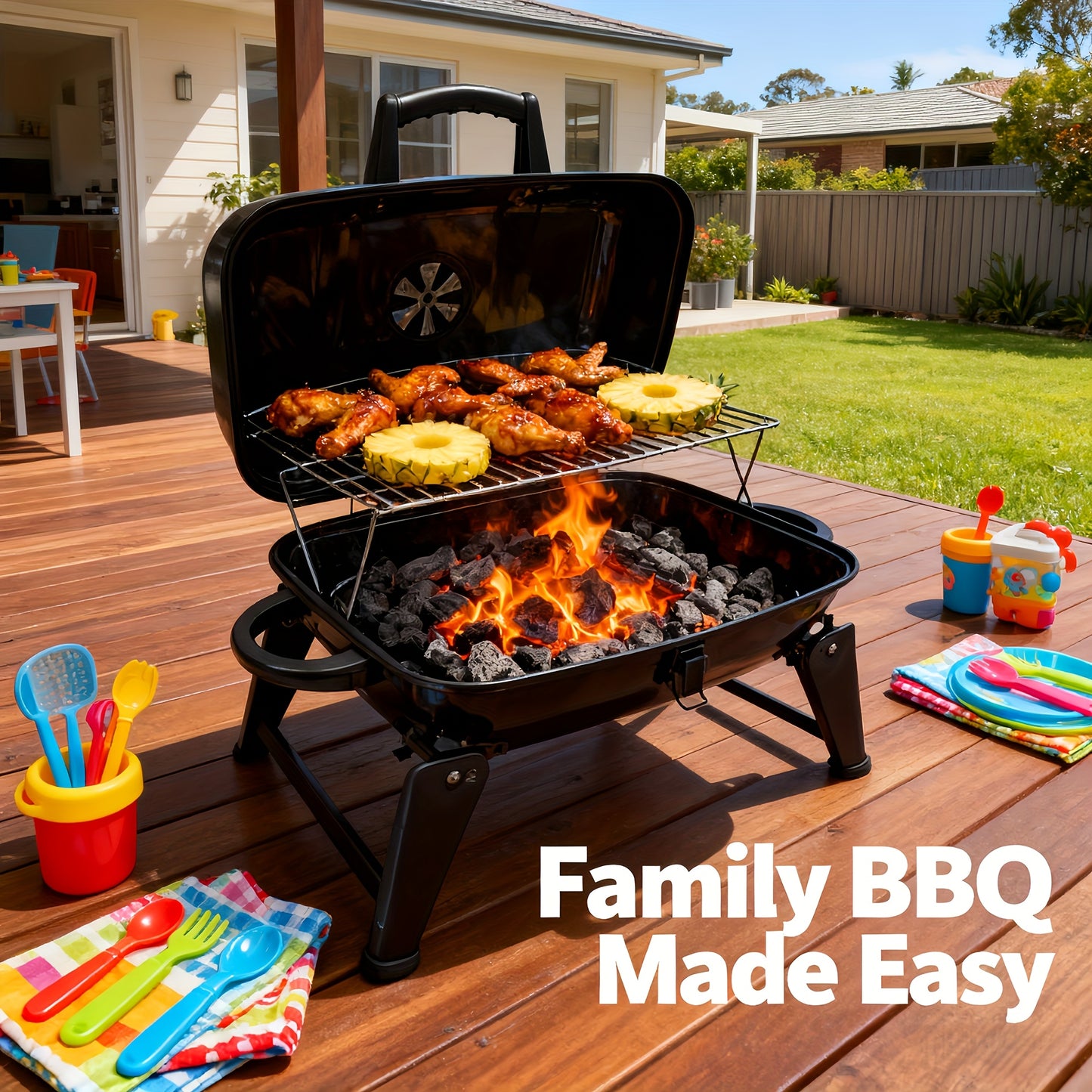 Compact Portable Charcoal BBQ Grill