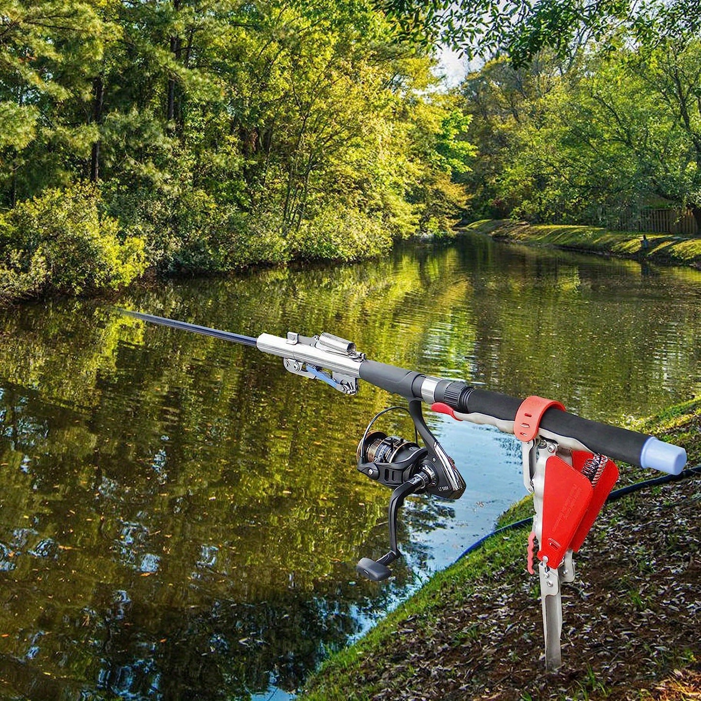 Stainless Steel Adjustable Fishing Rod Holder - Automatic Spring Action!!