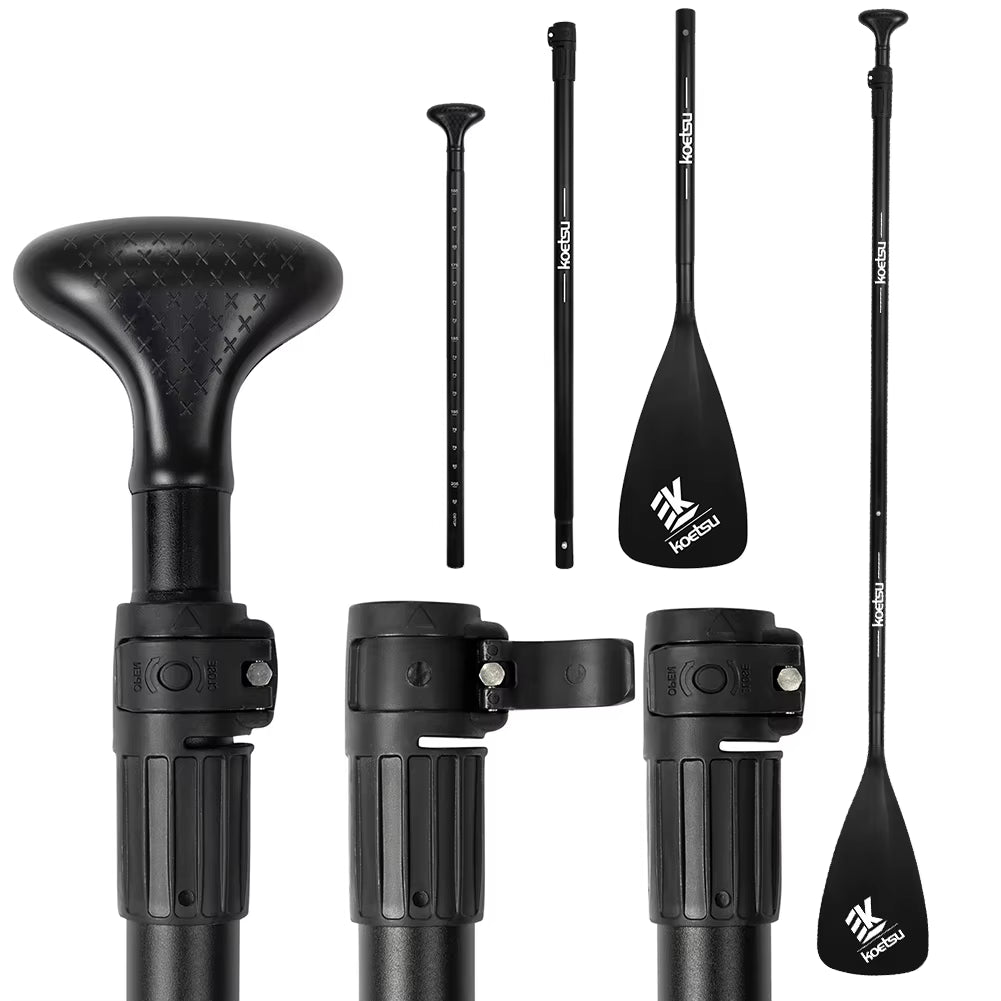 3-Piece Detachable SUP Paddle Adjustable Length Stand up Paddleboard Paddles Aluminum Alloy One Way Paddle for Canoe Kayaking