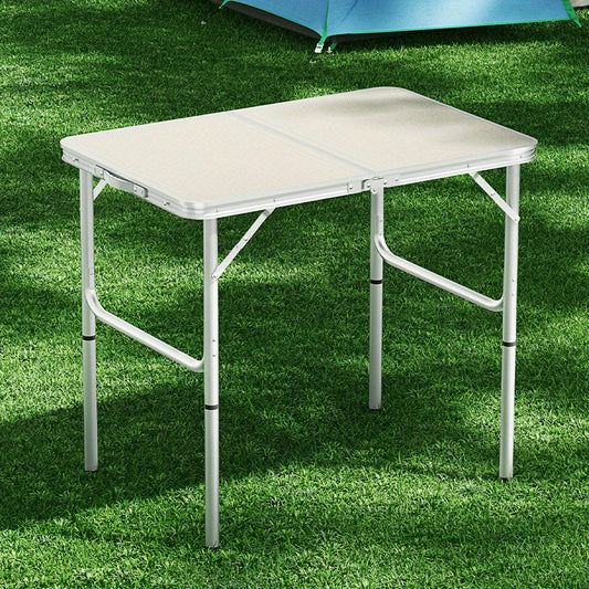 90CM Adjustable Folding Camping Table - Portable Outdoor Picnic Desk