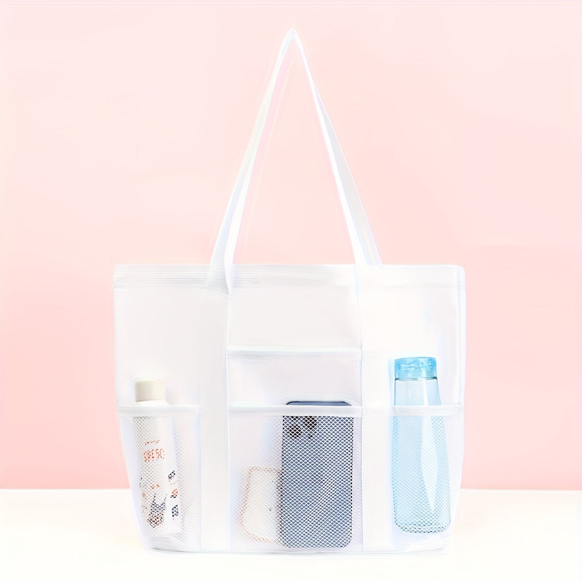 Large Beach Tote Bag - Foldable with Open Top & Side Compartments. Super Cute!!