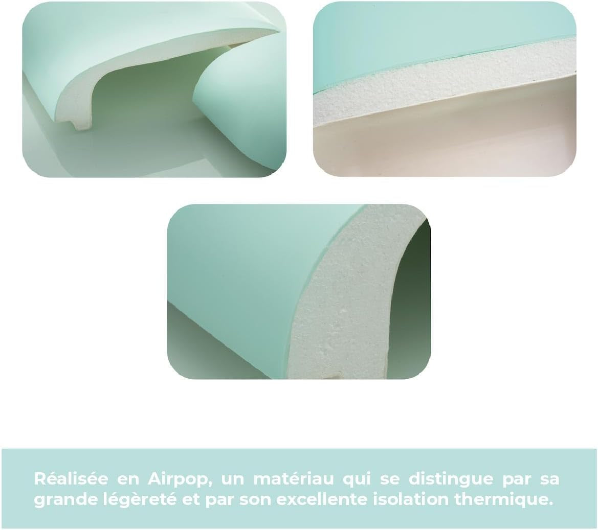 Classic Cooler Box with Leather Strap, Cyan & Baby Rose Rigid Thermal Insulated Ice for Beach, Picnic Party Convertible Lid Polypropylene Insulation Cyan/Baby 20L PB-9210