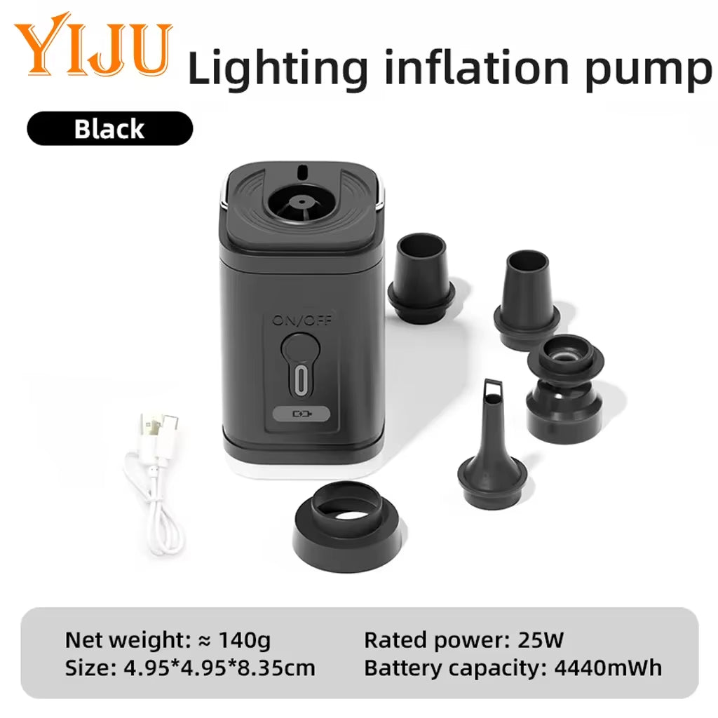 YIJU Mini Portable Air Pump with 1200Mah Battery USB Rechargeable to Inflate Deflate for Pool Float, Air Bed, Vacuum Storage Bag