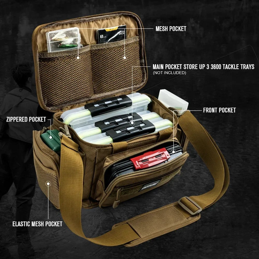 Fishing Bags Waterproof 600D Oxford Fabric High Capacity Storage Durable Quality Fishing Gear Bags for Men Outdoors Bag