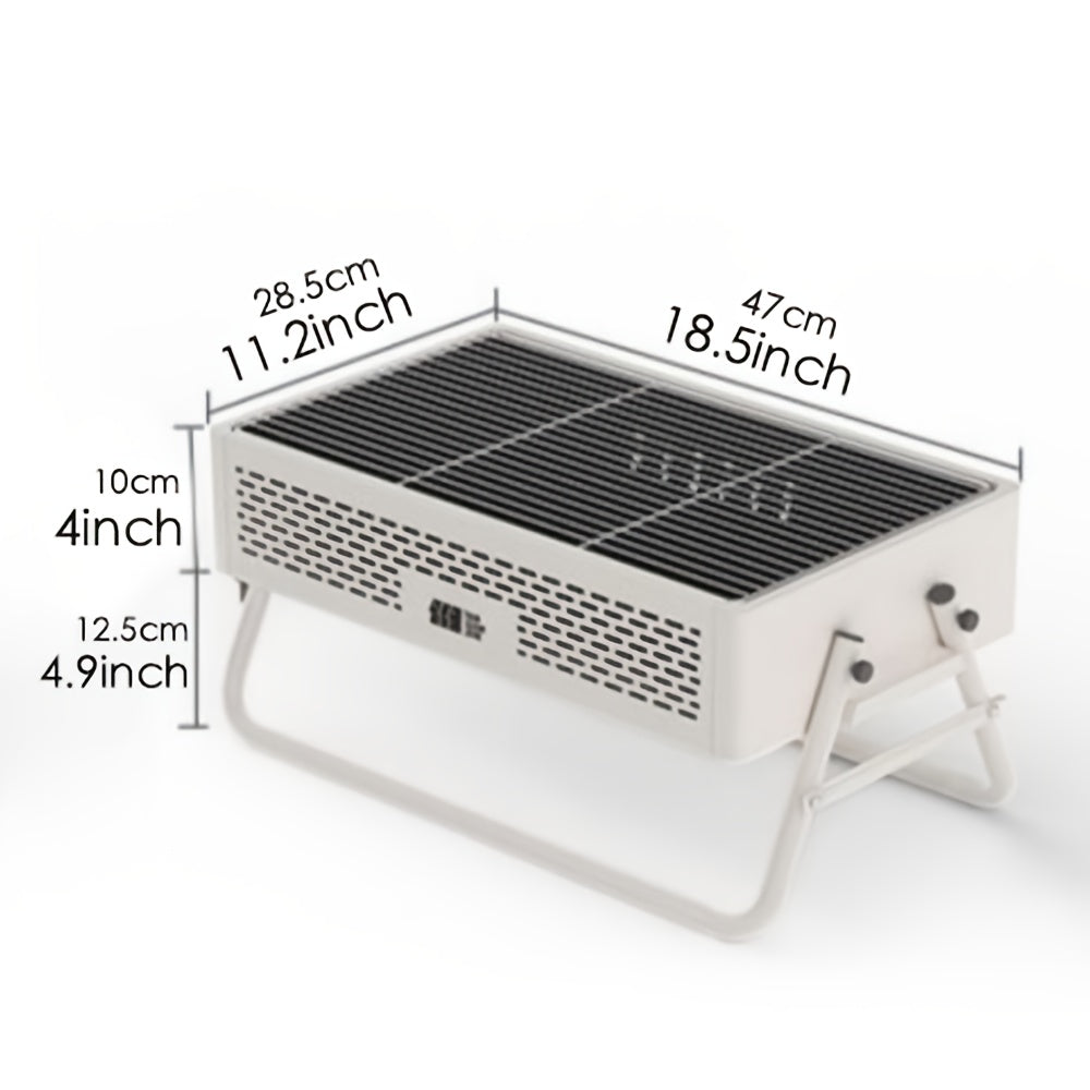 1pc Outdoor Portable Grill- Perfect For Camping/ Fishing/Picnics - Reusable & Foldable