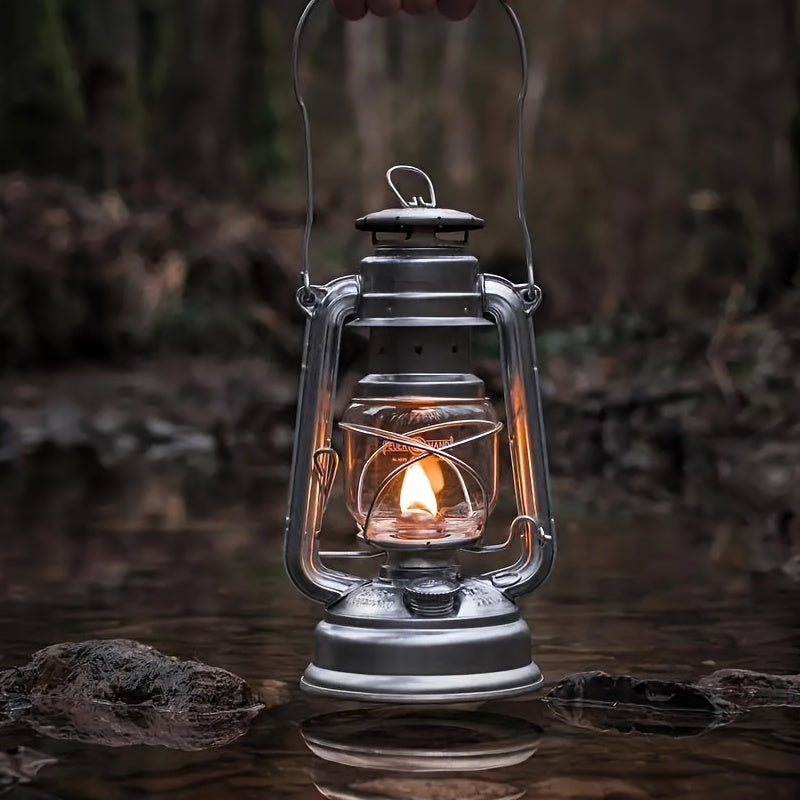 2 X Retro Outdoor Fuel Lamps - Matte Metal Finish - Add nostalgia to your Camping trip
