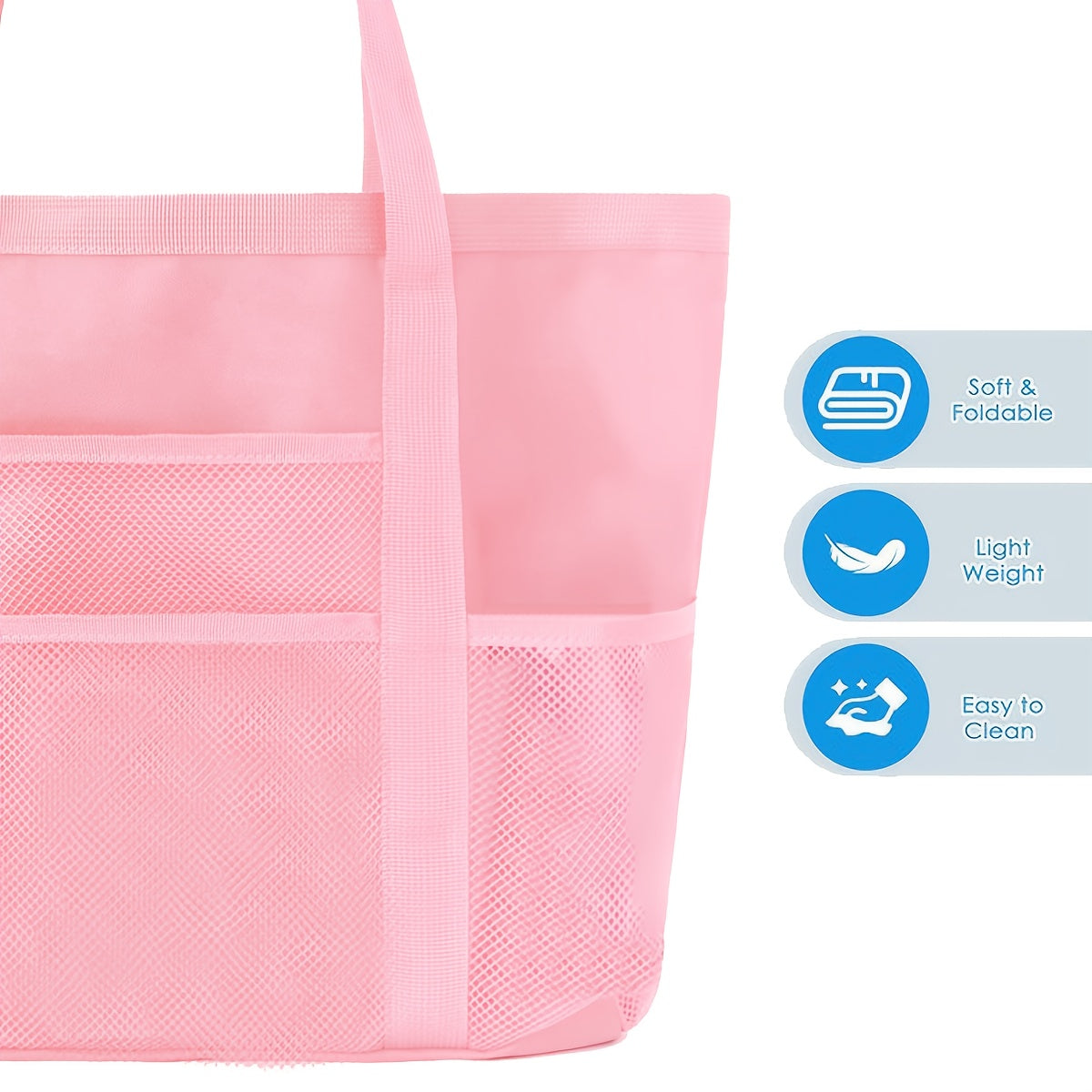 Large Beach Tote Bag - Foldable with Open Top & Side Compartments. Super Cute!!