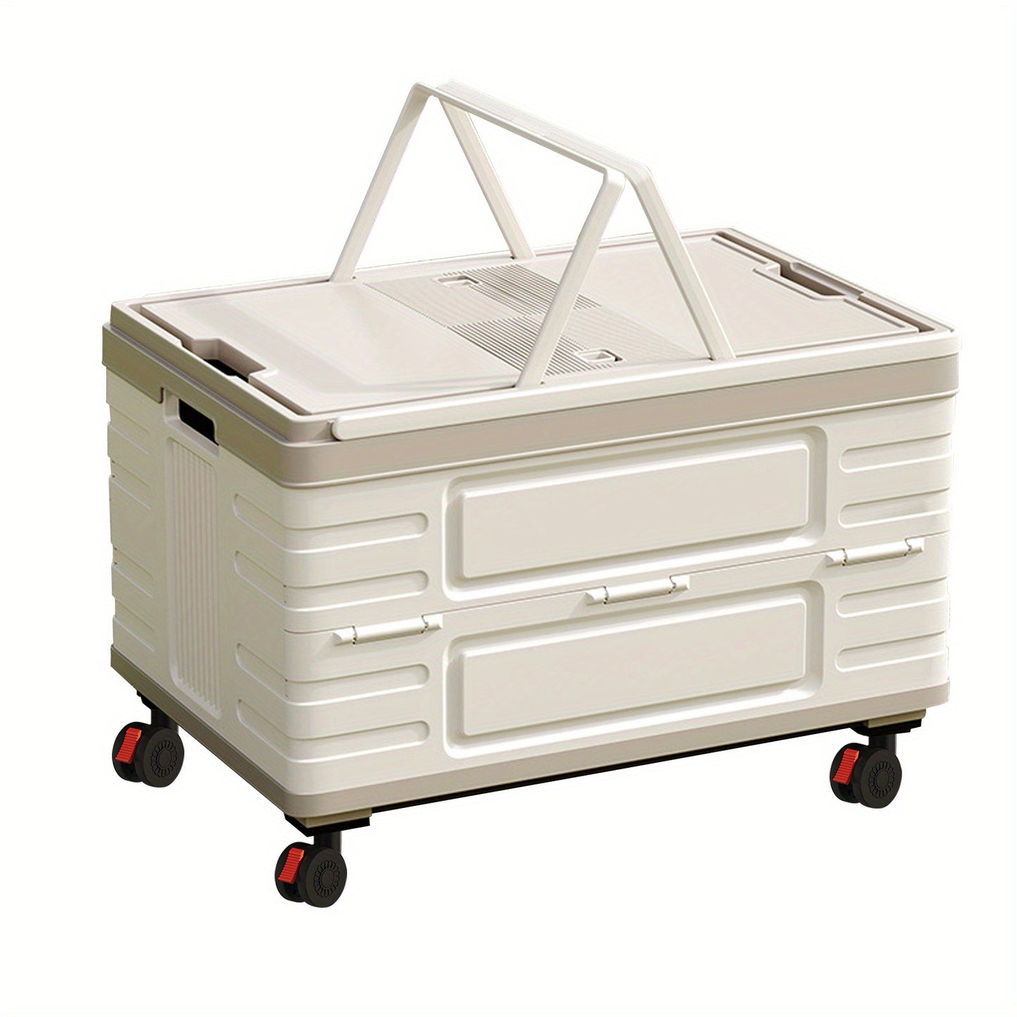 60L Heavy-Duty Collapsible Storage Box with 4-Wheel Mobility & Flip-Top Lid