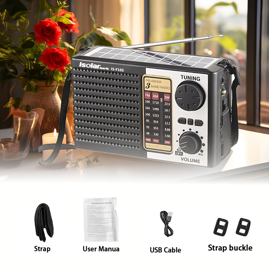 Portable Solar Radio | Digital Speaker MP3 Player | | Flashlight, Emergency Radio